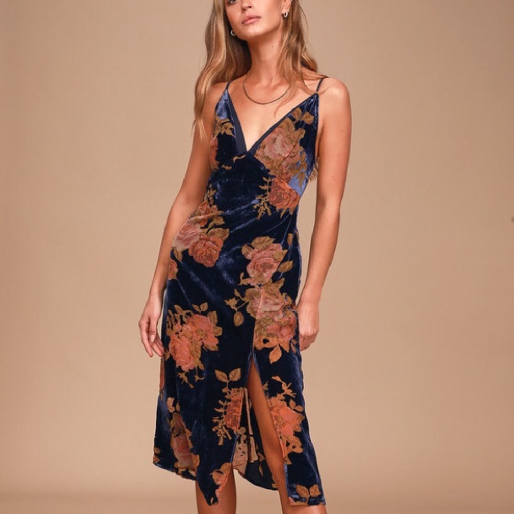 Lulus Midi Velvet Dress